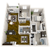 Two Bedroom Two Bathroom Floor Plan